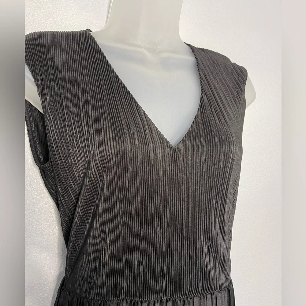 MNG Mango pleated Black Midi Party Dress Size 4 NWT - Picture 9 of 16